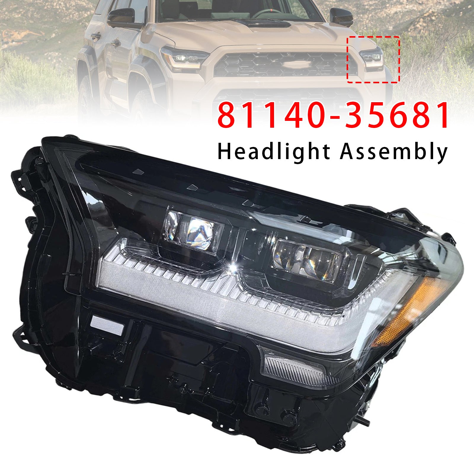 Phare LED Gauche 81140-35681 Pour Toyota 4Runner TRD 2025-2026
