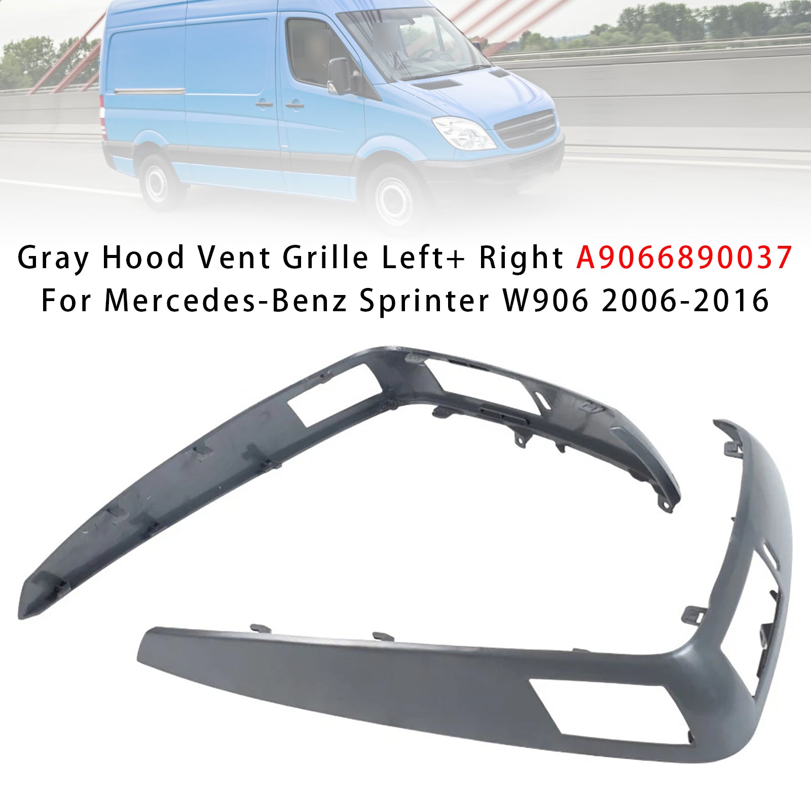 Calandre d'Aération de Capot Grise Pour Mercedes-Benz Sprinter W906 2006-2016