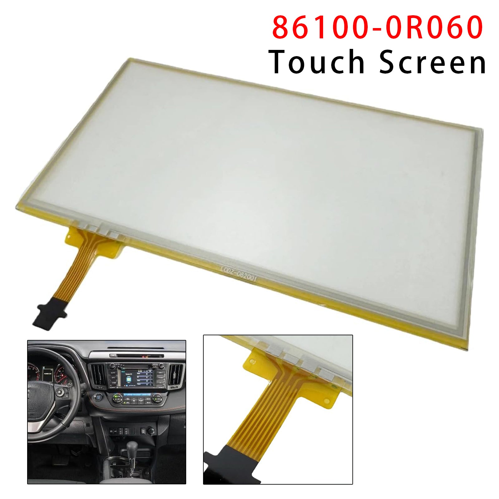 Verre Digitiseur d'Écran Tactile 6.1 inch 12 Pins Pour RAV4 Bouton APPS 14-18