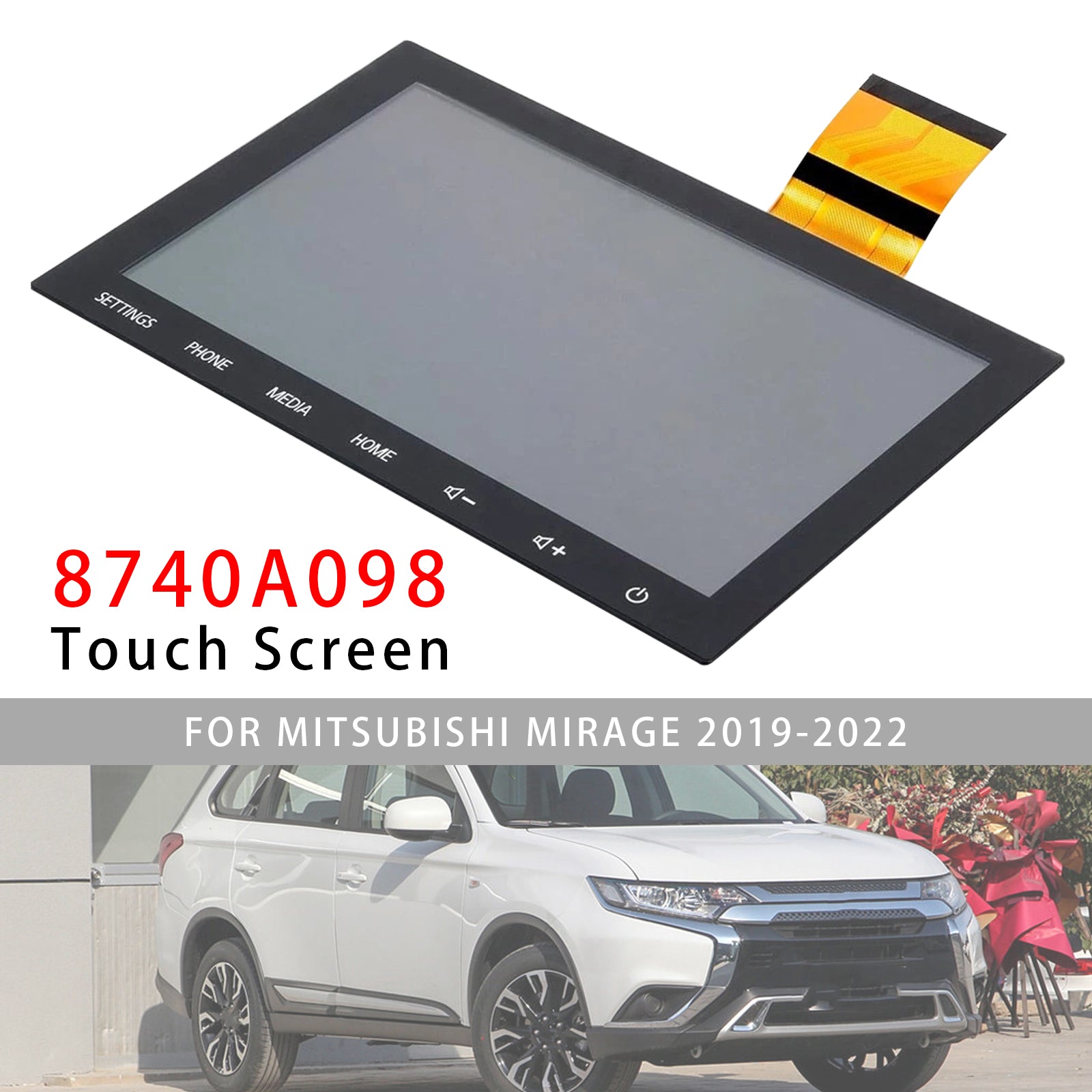 Radio Écran Tactile à Affichage LCD 8" 8740A098 Pour Mitsubishi Outlander 20-22