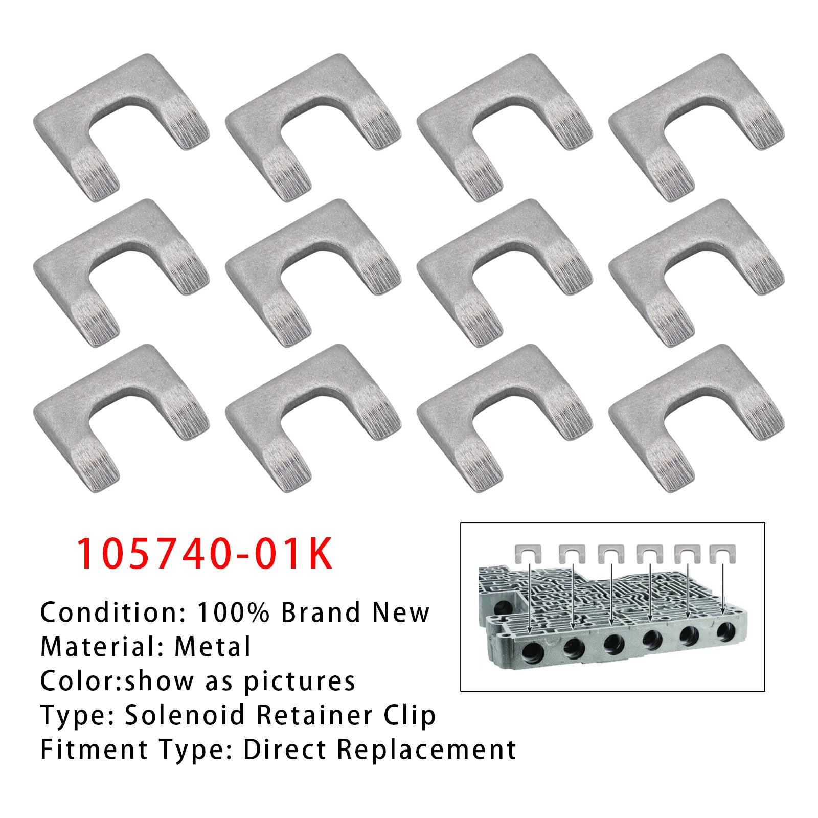 12PCS Clip de Retenue d'Électrovanne 105740-01K Pour 10L80 10L90 10R80