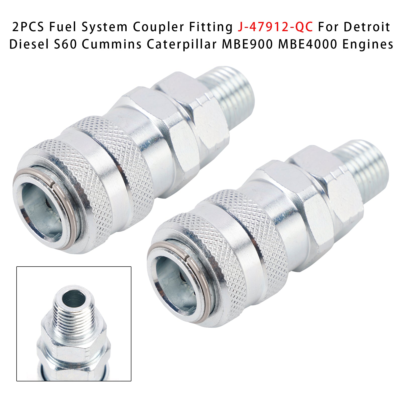 2PCS Raccord de Couplage du Système Carburant J-47912-QC Pour Detroit Diesel