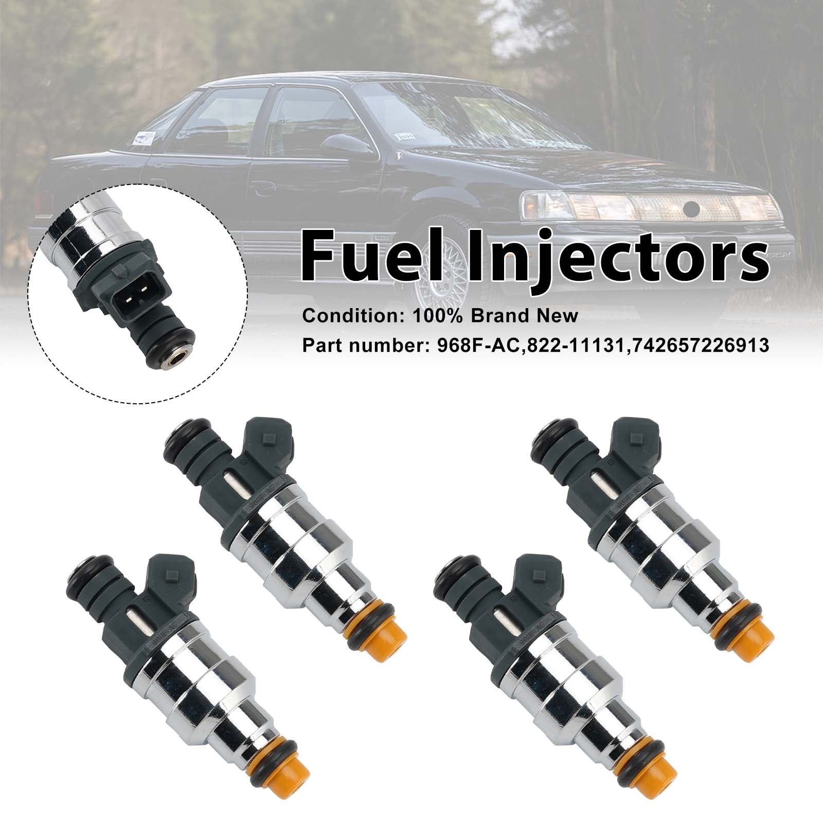 4PC 742657226913 Injecteurs de carburant 968F-AC 822-11131 pour Mercury Ford 2.0