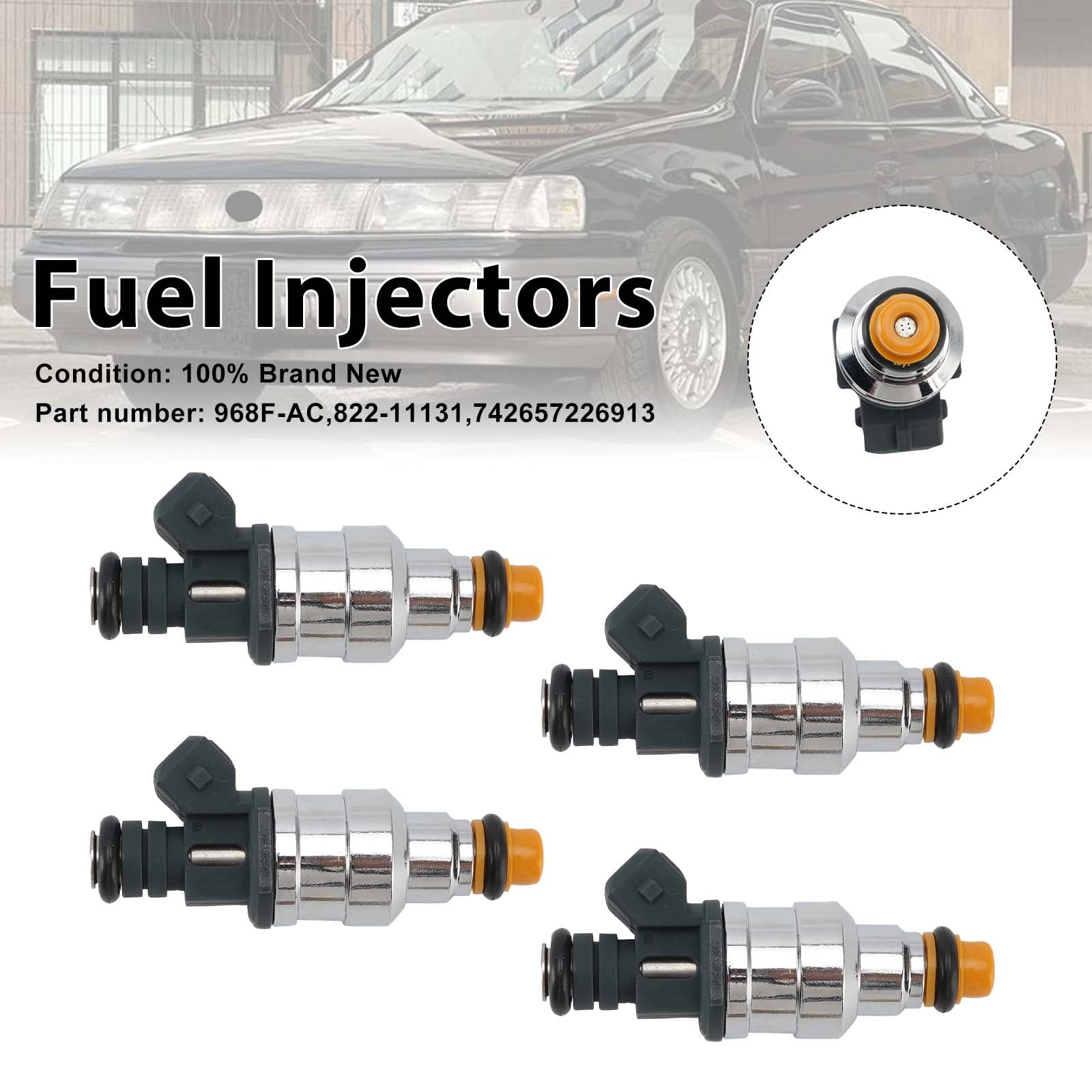 4PC 742657226913 Injecteurs de carburant 968F-AC 822-11131 pour Mercury Ford 2.0