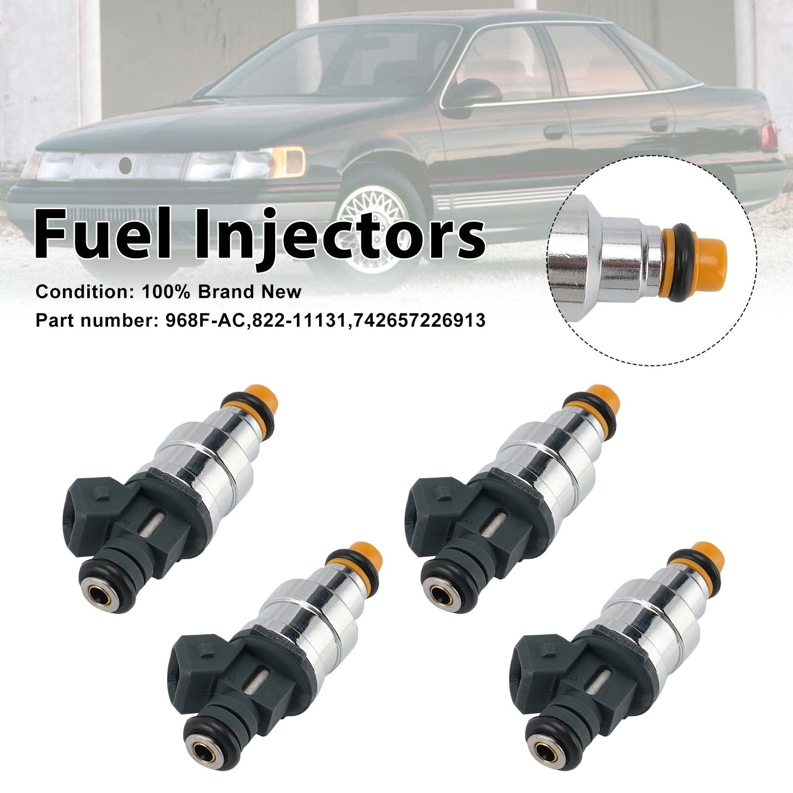 4PC 742657226913 Injecteurs de carburant 968F-AC 822-11131 pour Mercury Ford 2.0