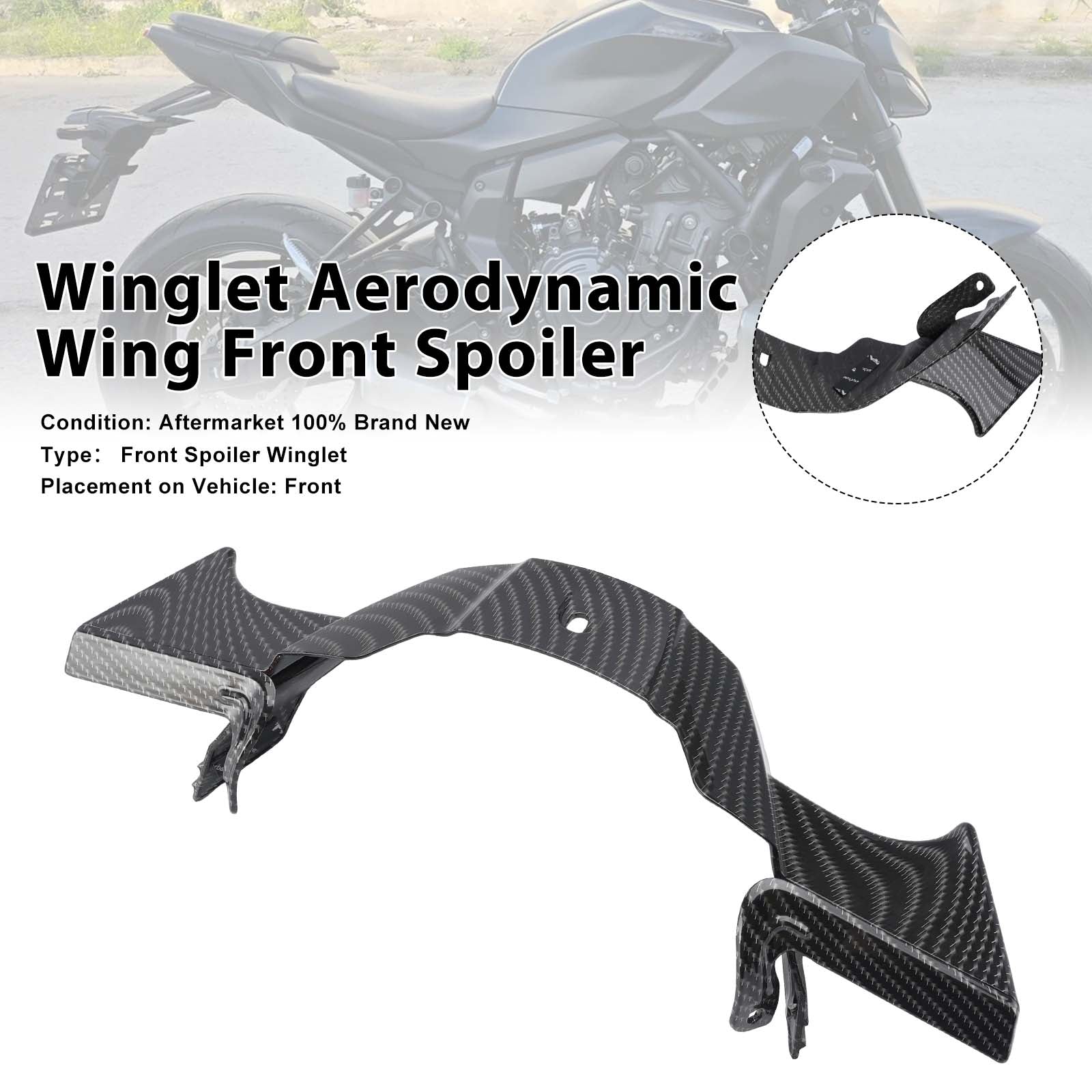 Aileron aérodynamique avant (winglet) pour Yamaha MT-07 2025-2026 Carbon