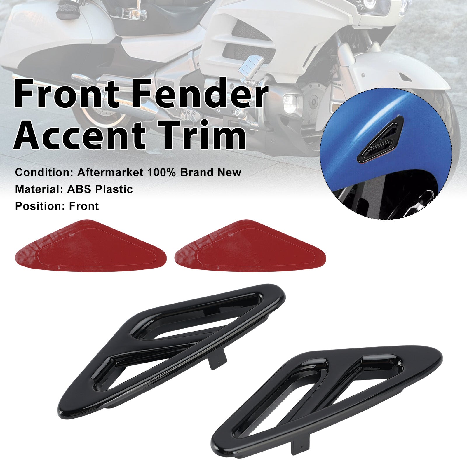 Enjoliveur de garde-boue avant pour Honda GL1800 Goldwing 1800 2001-2017 Black