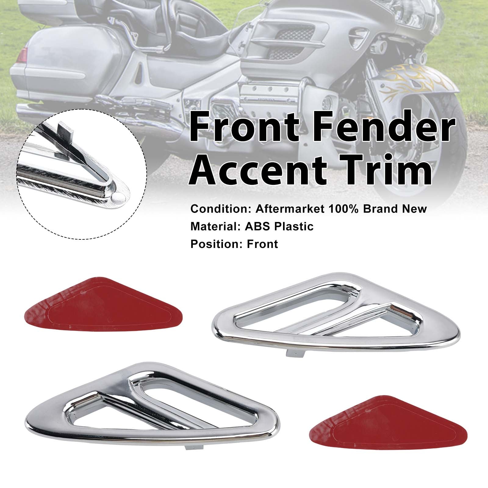 Enjoliveur de garde-boue avant pour Honda GL1800 Goldwing 1800 2001-2017 Chrome