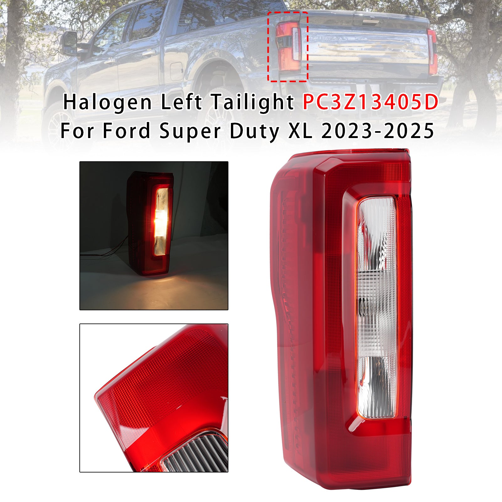 Halogène Gauche Feu Arrière PC3Z13405D Pour Ford Super Duty XL 2023-2025
