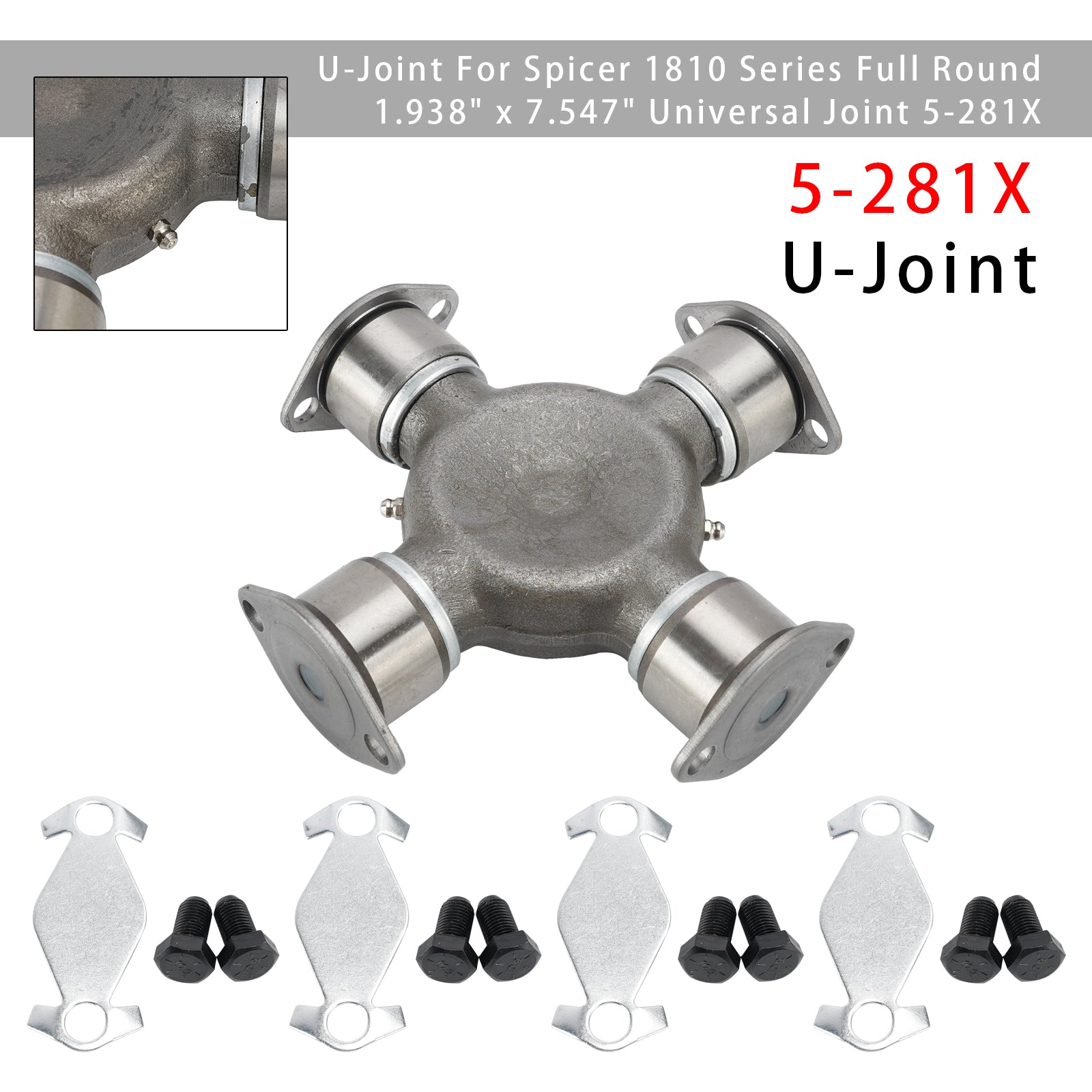 U-Joint Pour Série Spicer 1810 Rond 1.938" x 7.547" Joint de Cardan 5-281X