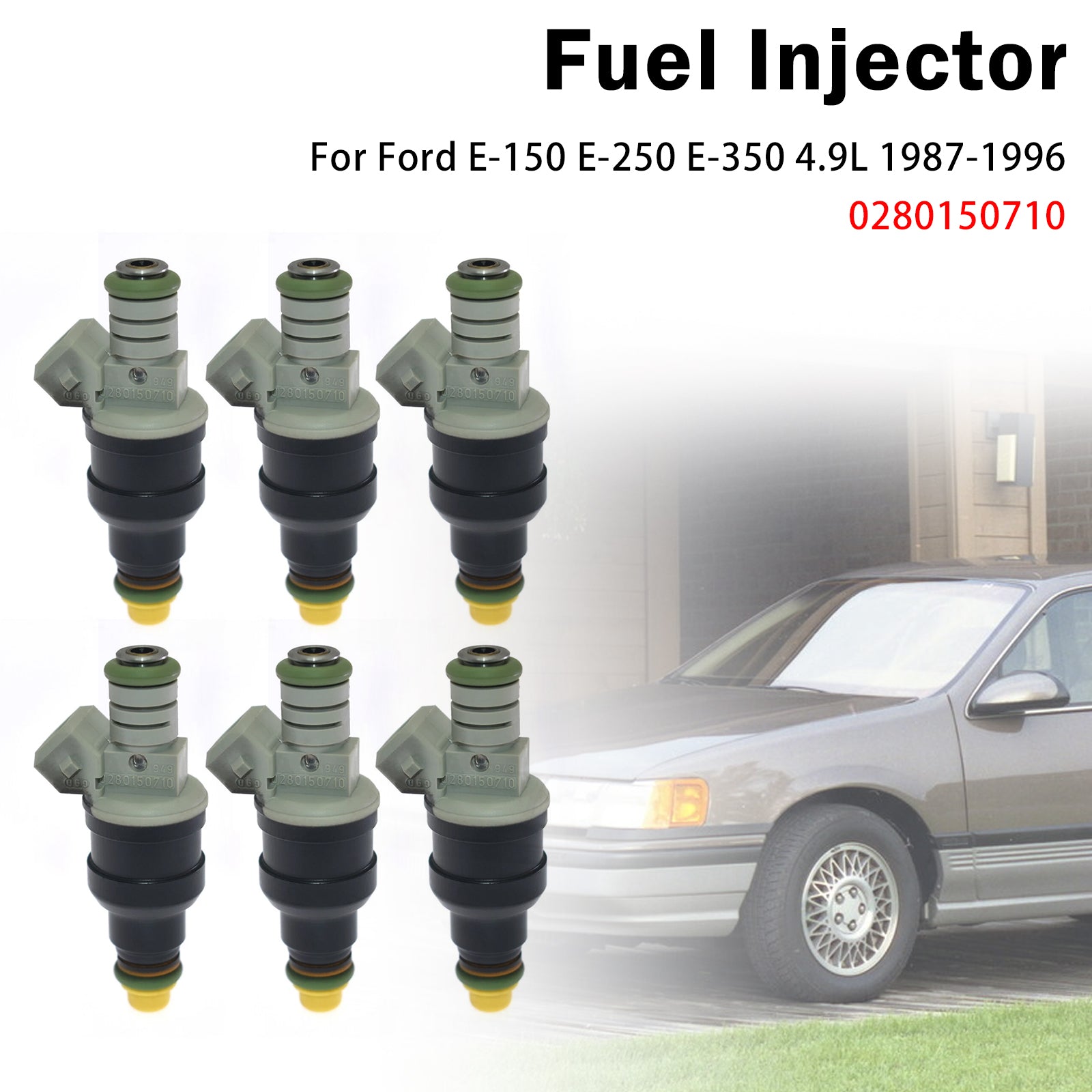 6X Injecteur Carburant Pour Pourd E-150 E-250 E-350 4.9L 1987-1996 0280150710