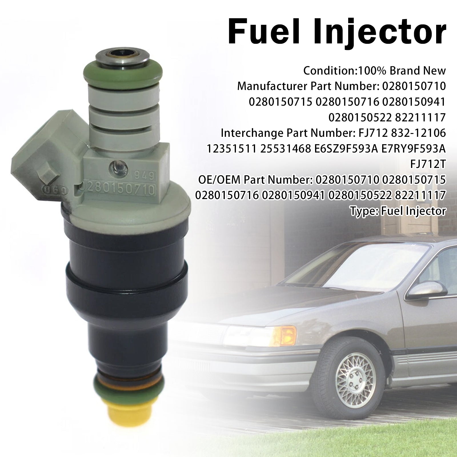 1X Injecteur Carburant Pour Pourd E-150 E-250 E-350 4.9L 1987-1996 0280150710