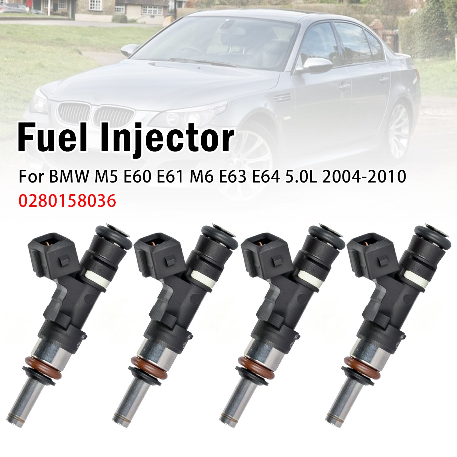 4X Injecteur Carburant Pour BMW M5 E60 E61 M6 E63 E64 5.0L 2004-2010 0280158036