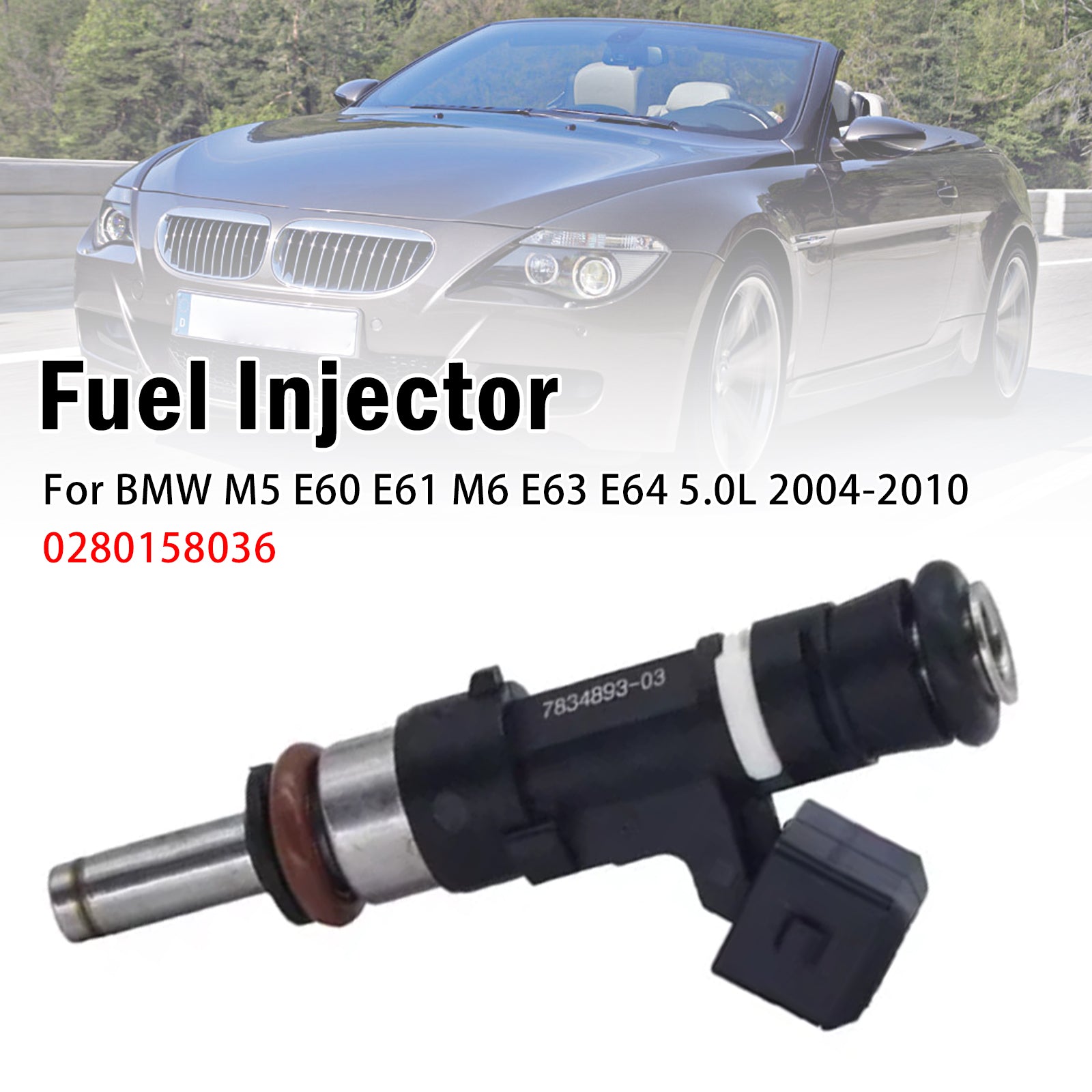 1X Injecteur Carburant Pour BMW M5 E60 E61 M6 E63 E64 5.0L 2004-2010 0280158036