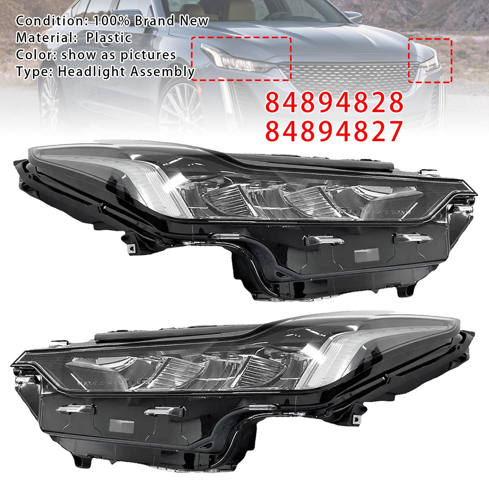 Phare LED Gauche+Droit 84894828 84894827 Pour Cadillac CT5 2020-2024