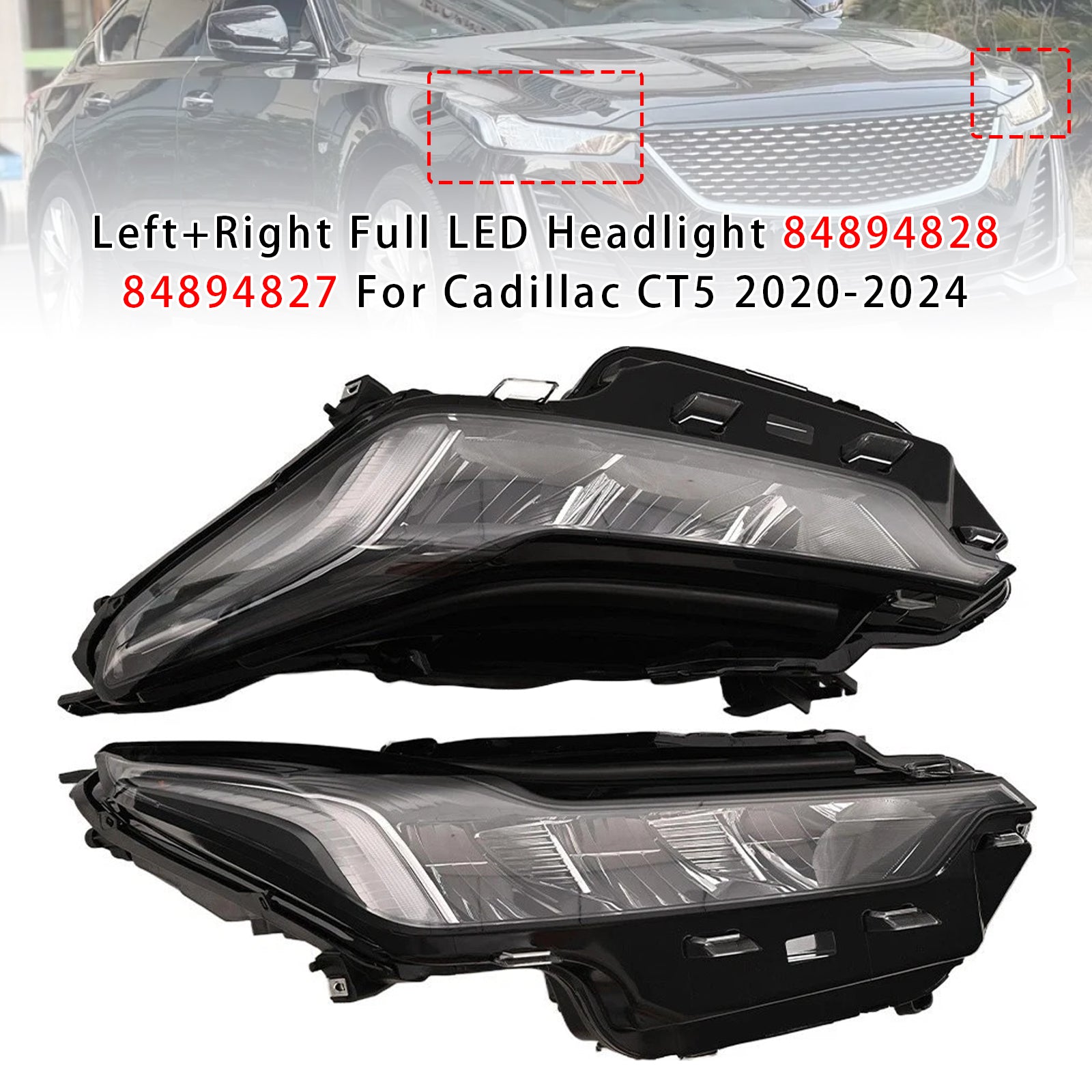 Phare LED Gauche+Droit 84894828 84894827 Pour Cadillac CT5 2020-2024