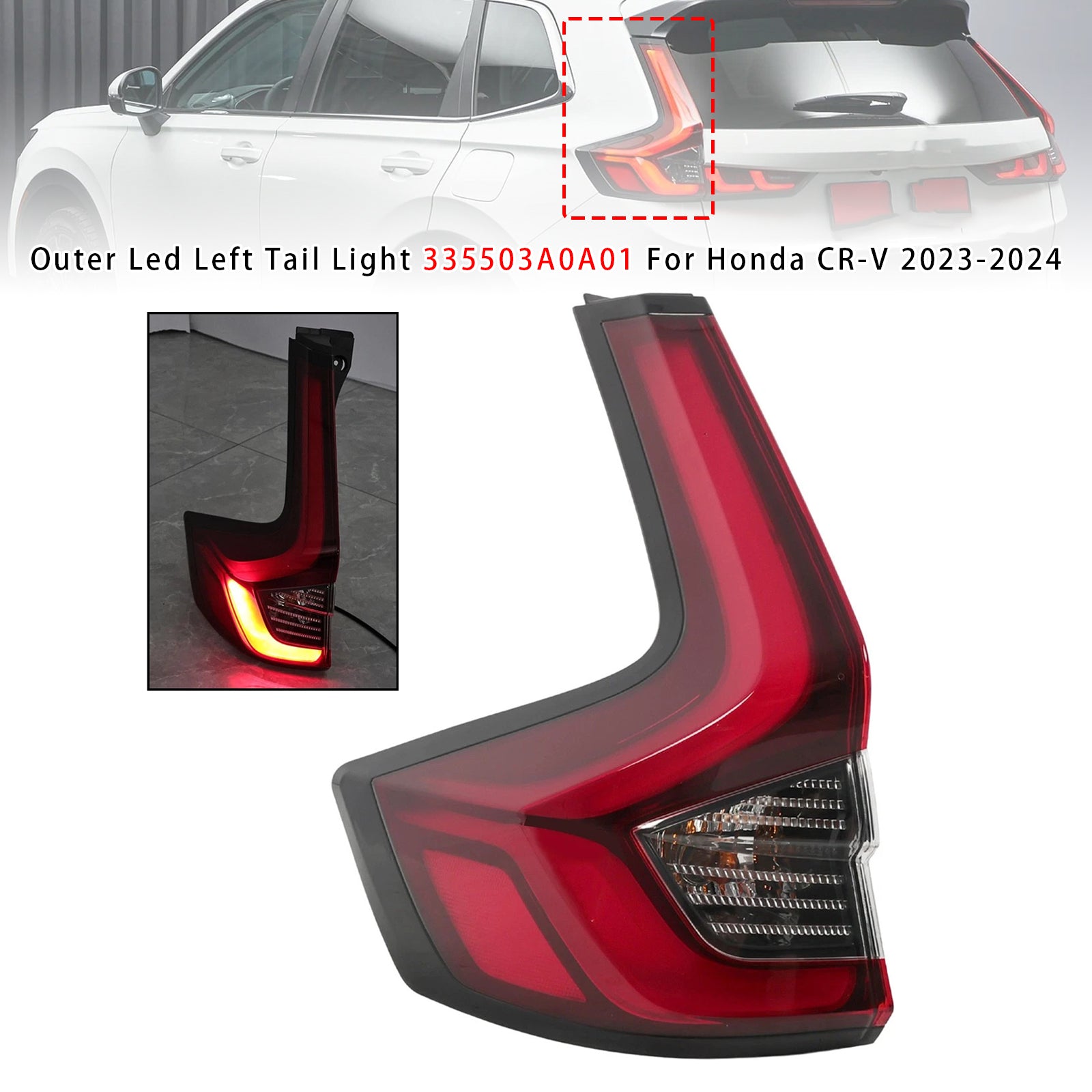 Feu Arrière LED Externe Gauche 335503A0A01 Pour Honda CR-V 2023-2024