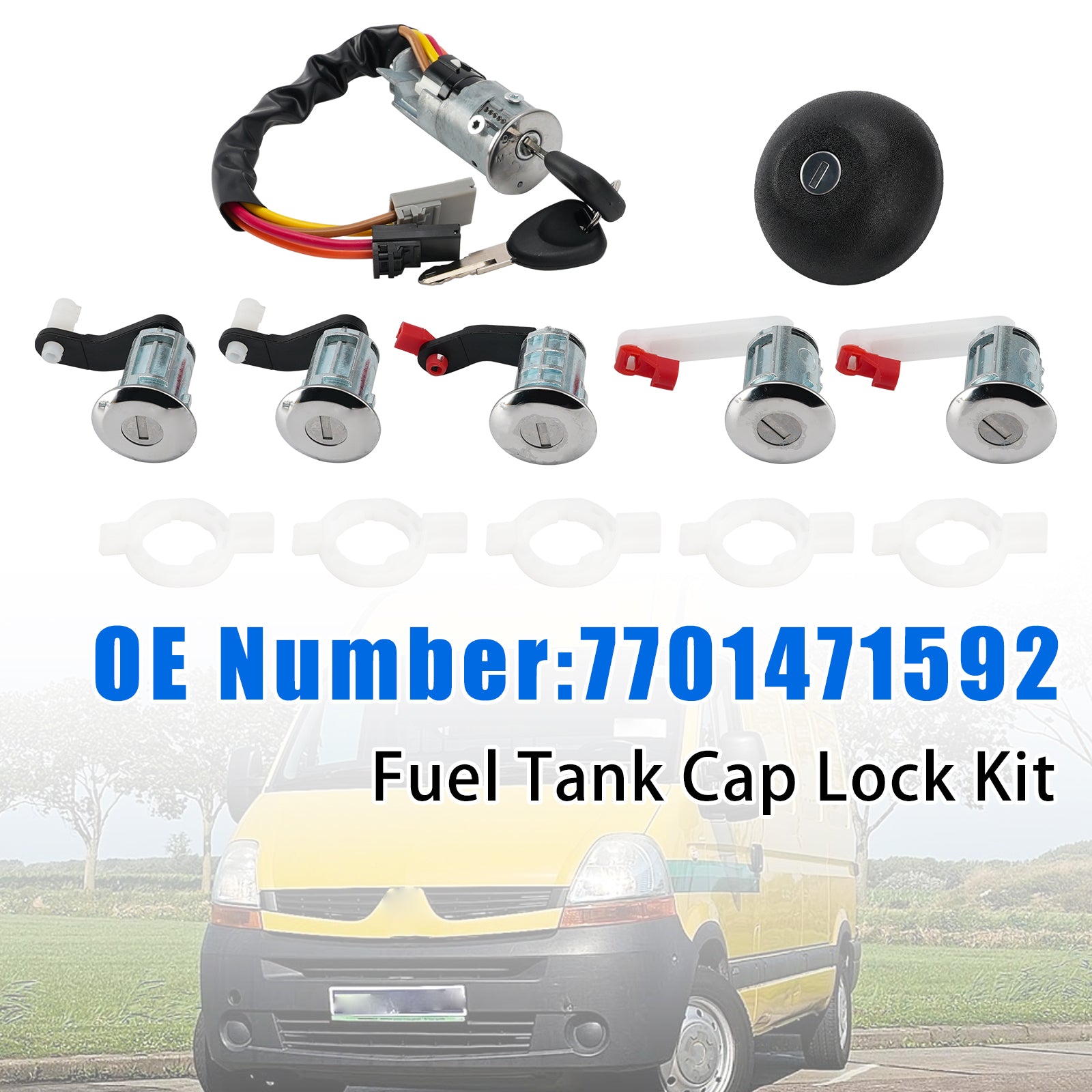 Kit Bouchon Réservoir Verrouillable 7701471592 Pour Renault Master 2