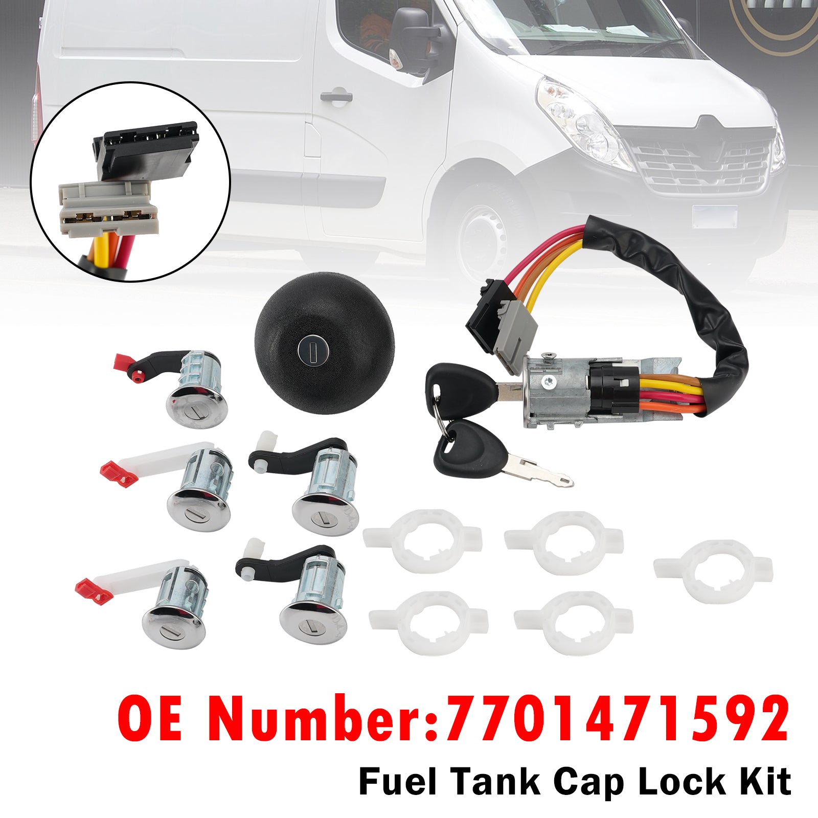 Kit Bouchon Réservoir Verrouillable 7701471592 Pour Renault Master 2