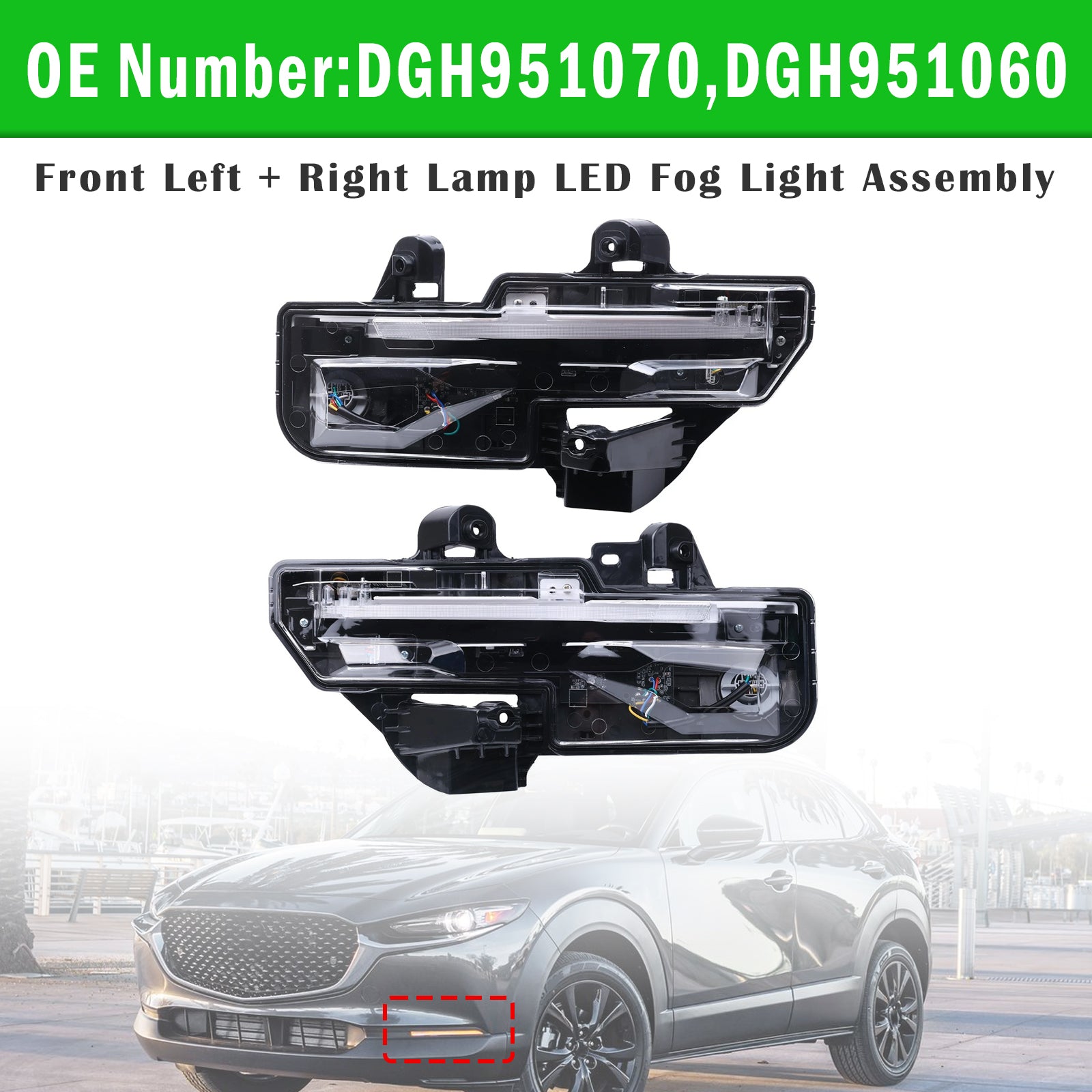 Feu antibrouillard avant DGH951070 DGH951060 Pour Mazda CX30 2020-2023