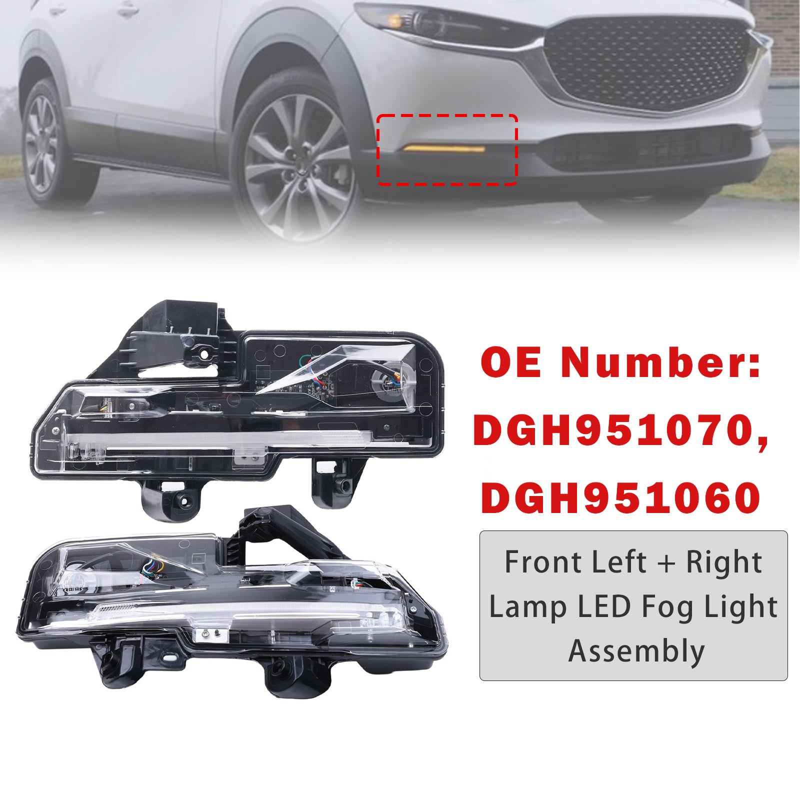 Feu antibrouillard avant DGH951070 DGH951060 Pour Mazda CX30 2020-2023