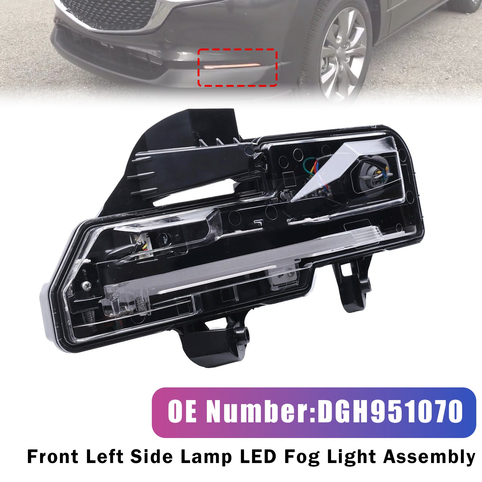 Ensemble feu antibrouillard LED avant gauche DGH951070 Pour Mazda CX30 20-23