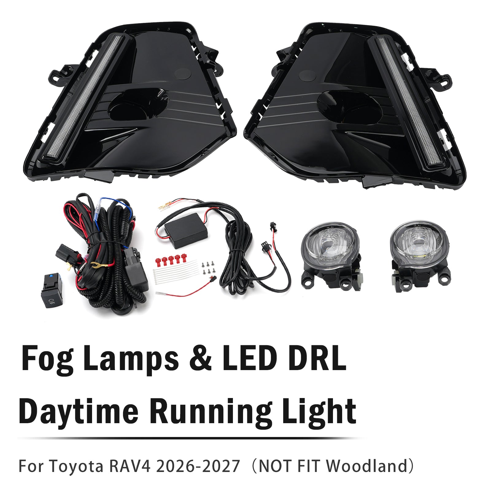 Jeu De Phares Antibrouillard & Feu De Jour LED DRL Pour Toyota RAV4 2026-2027
