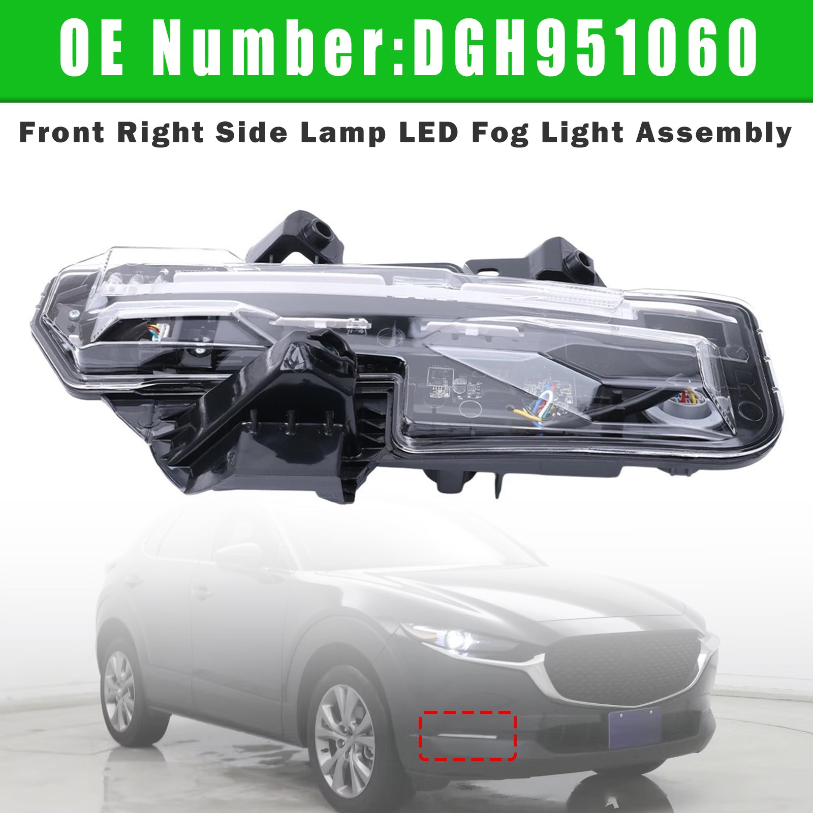 Feu antibrouillard LED avant droit DGH951060 Pour Mazda CX30 2020-2023