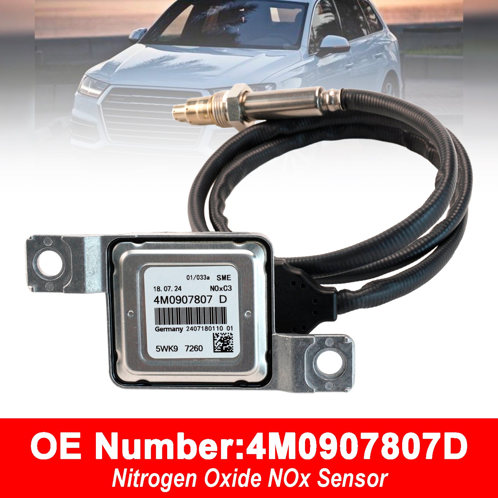 Capteur D'Oxydes D'Azote Nox 4M0907807D Pour Audi Q7 VW Touareg 3.0L 2015-2021