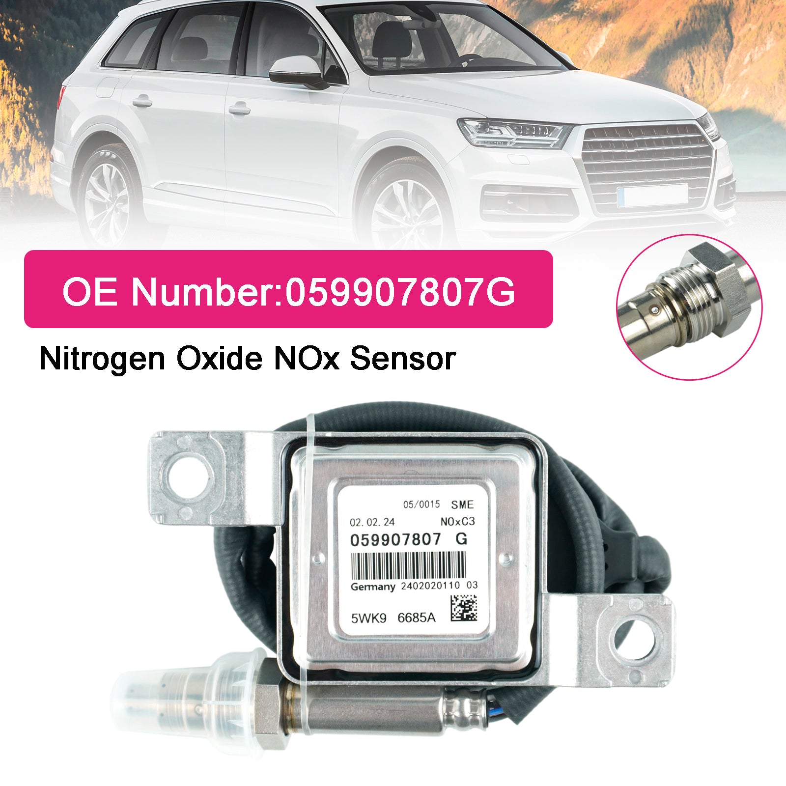Capteur D'Oxydes D'Azote Nox 059907807G Pour Volkswagen Touareg Audi Q7 TDI