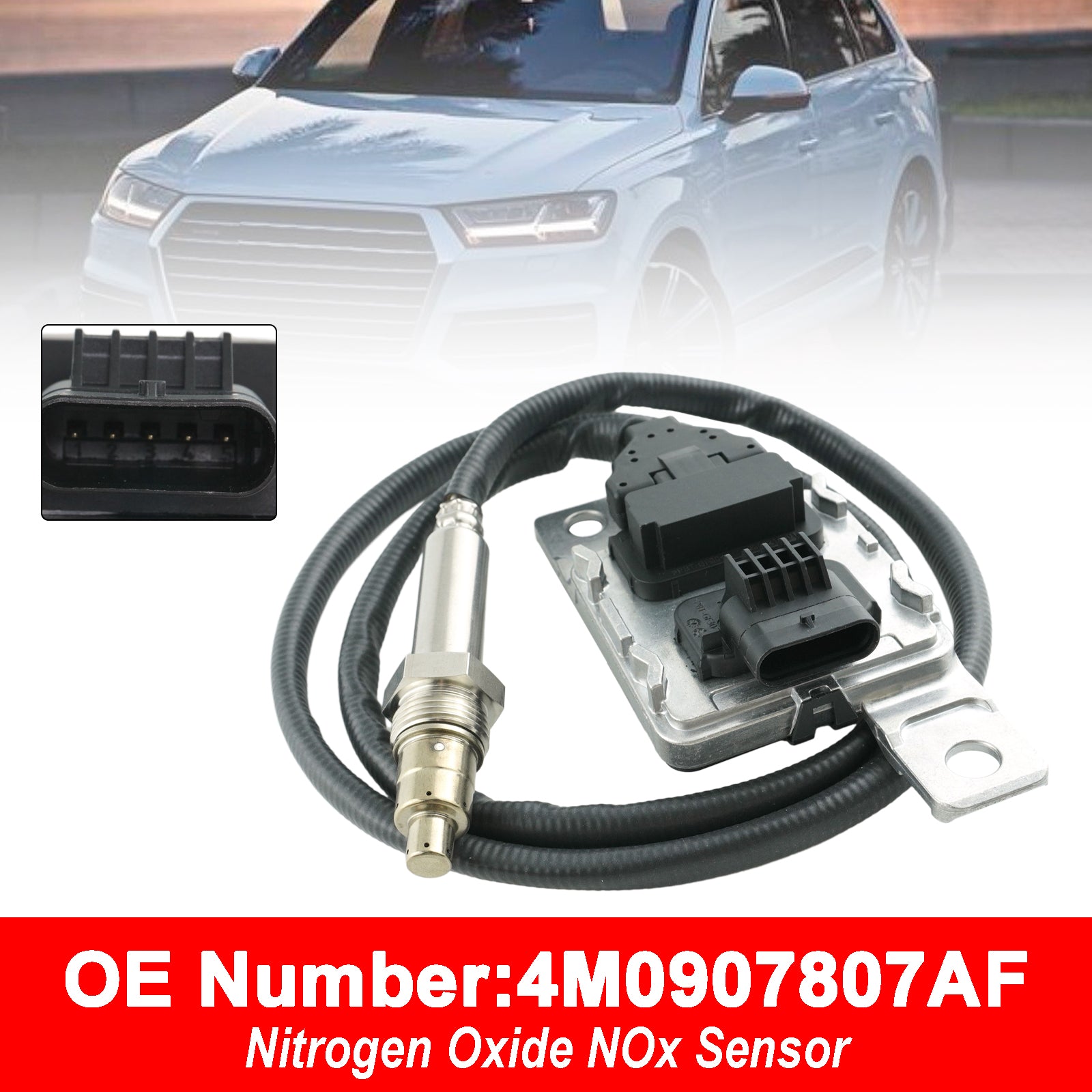 Capteur D'Oxydes D'Azote Nox 4M0907807AF Pour VW Audi Q7 3.0 Tdi Quattro 2015-2019