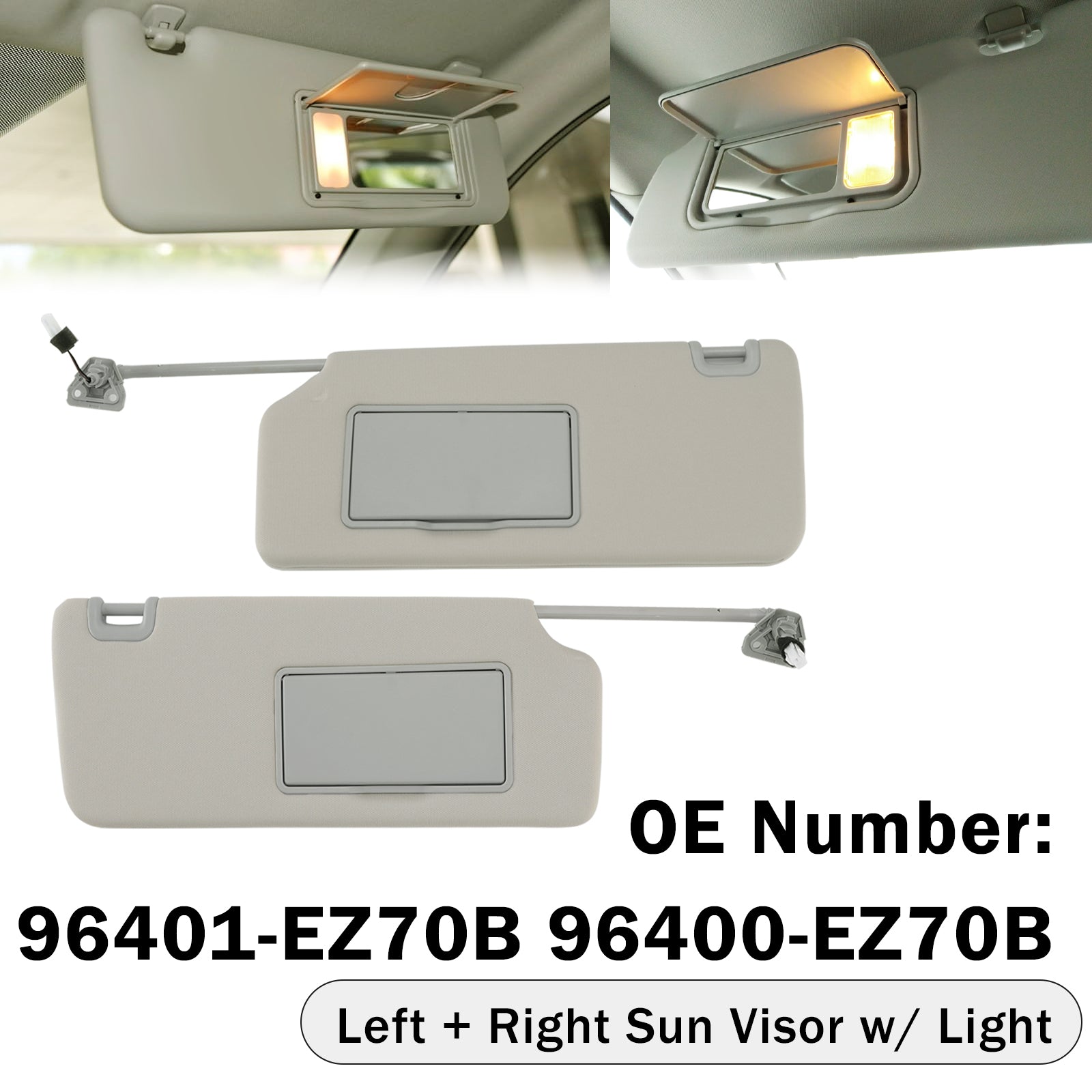 Pare-Soleil L+R Avec Lumière 96401-EZ70B 96400-EZ70B Pour Nissan Titan 2004-2024