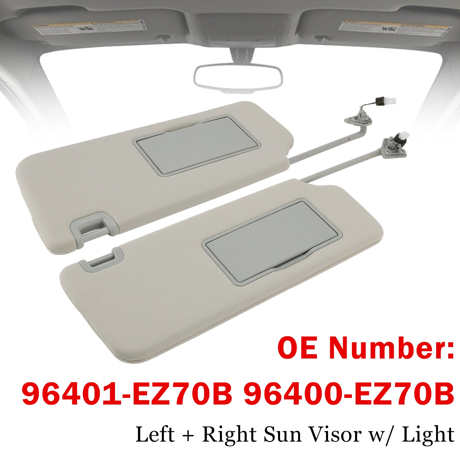 Pare-Soleil L+R Avec Lumière 96401-EZ70B 96400-EZ70B Pour Nissan Titan 2004-2024