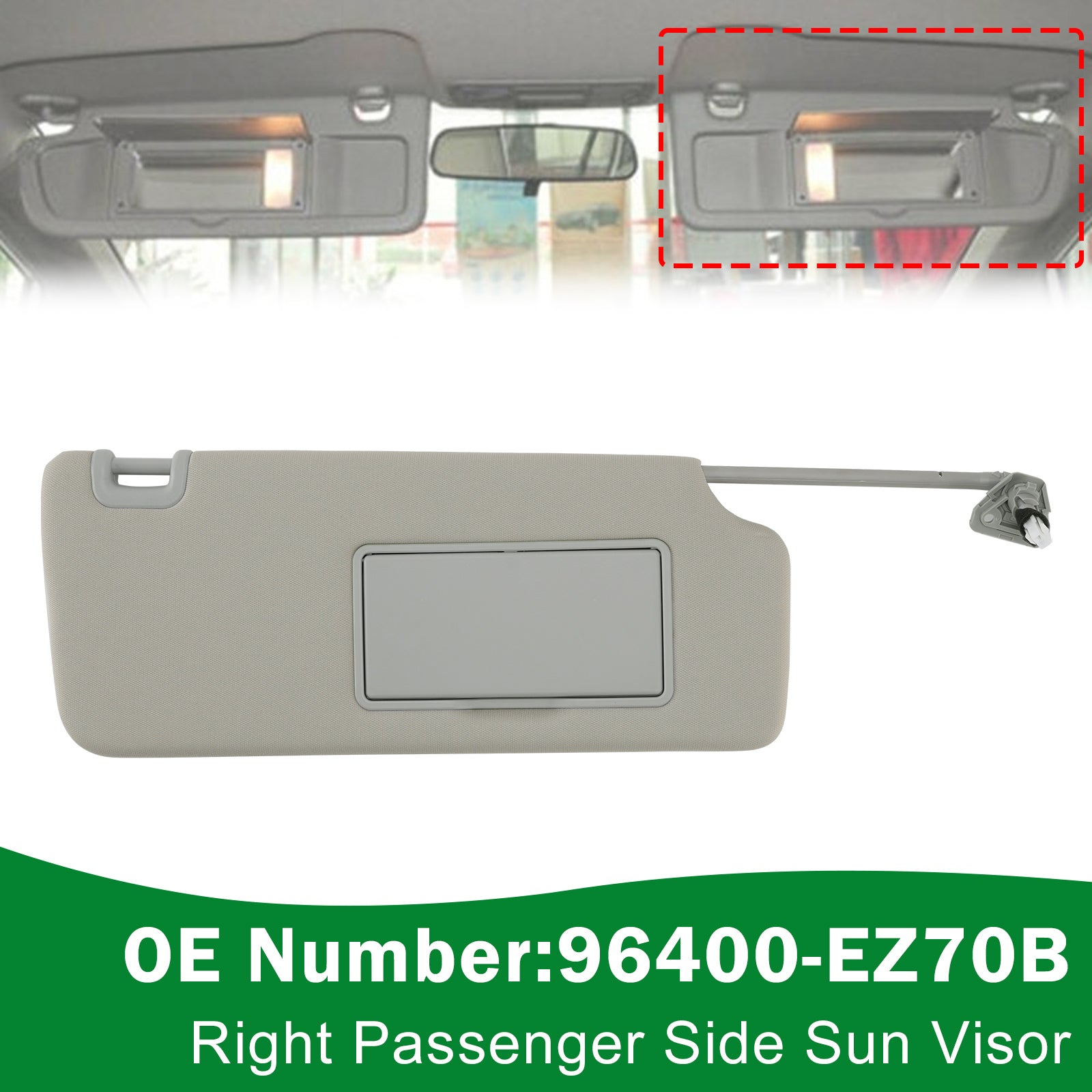 Pare-Soleil Passager Droit Avec Lumière 96400-EZ70B Pour Nissan Titan 2004-2024