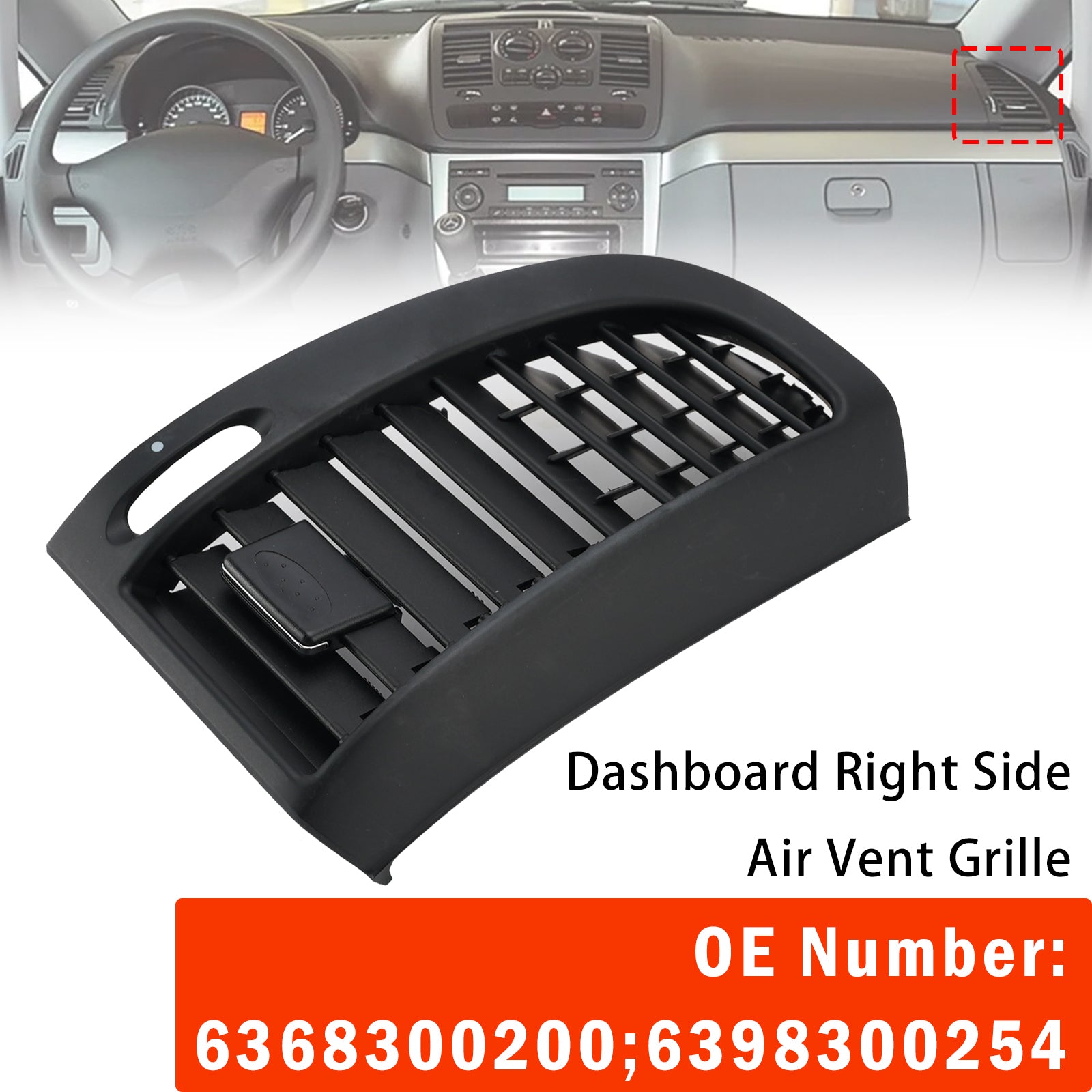 Sortie D’Air Tableau De Bord Droit 6398300254 Pour Benz W636 04-15 W639 10-17