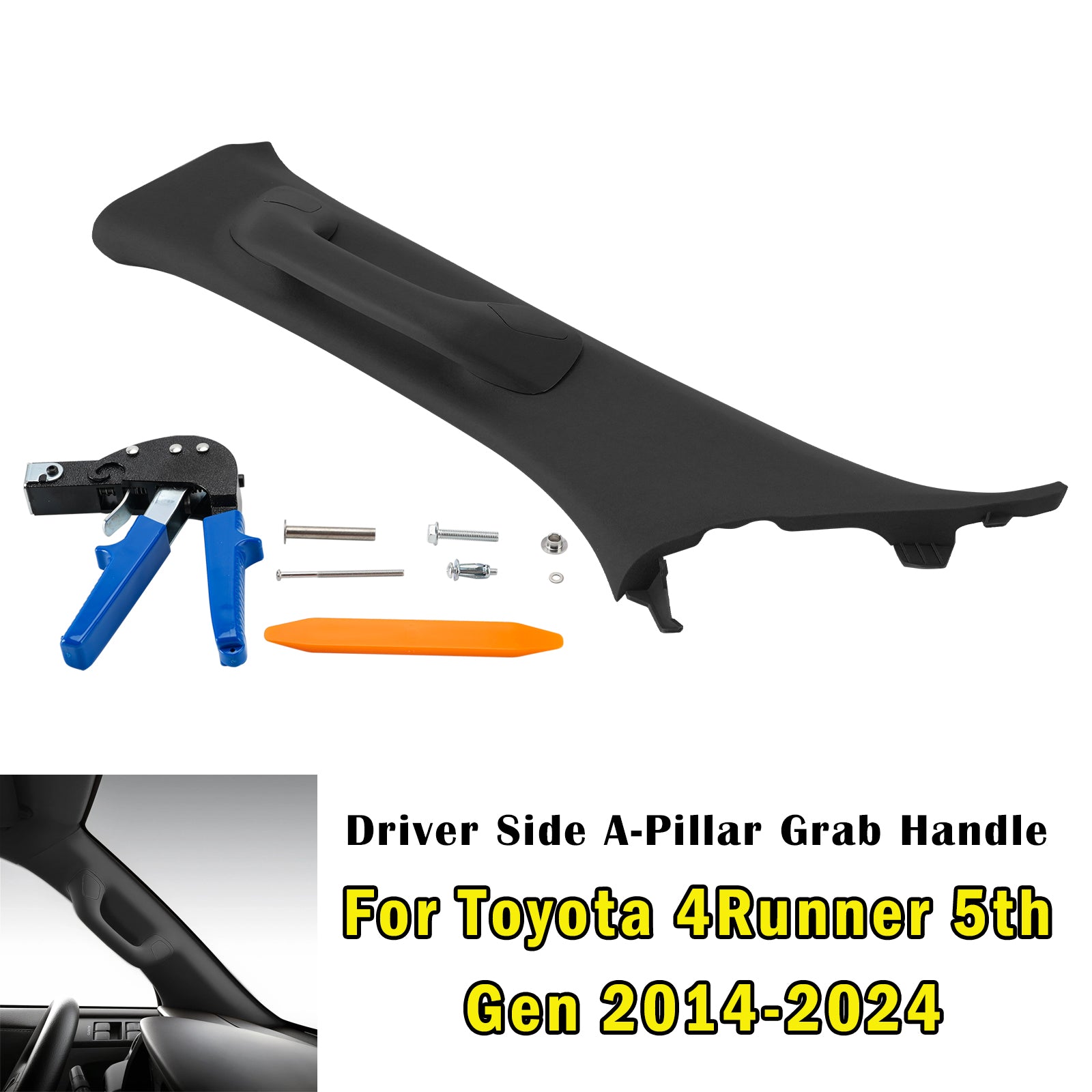 Poignée Saisie Pilier-A Côté Conducteur Noir Pour Toyota 4Runner 5Th Gen 14-24