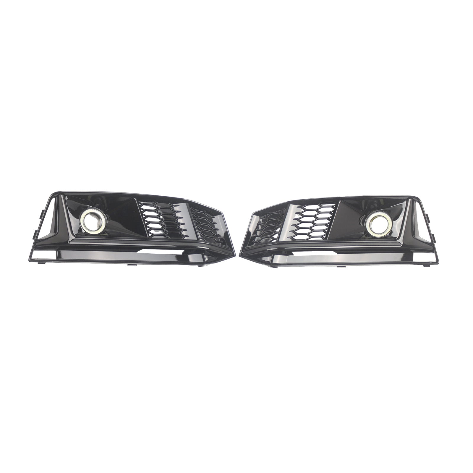 2PCS Black Front Bumper Foglight Grille Grill Pour Audi A4 S4 B9 2016-2019