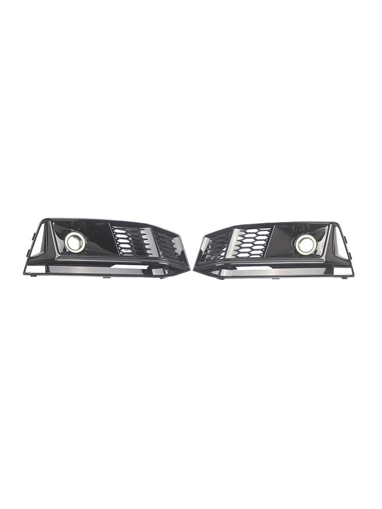 2PCS Black Front Bumper Foglight Grille Grill Pour Audi A4 S4 B9 2016-2019