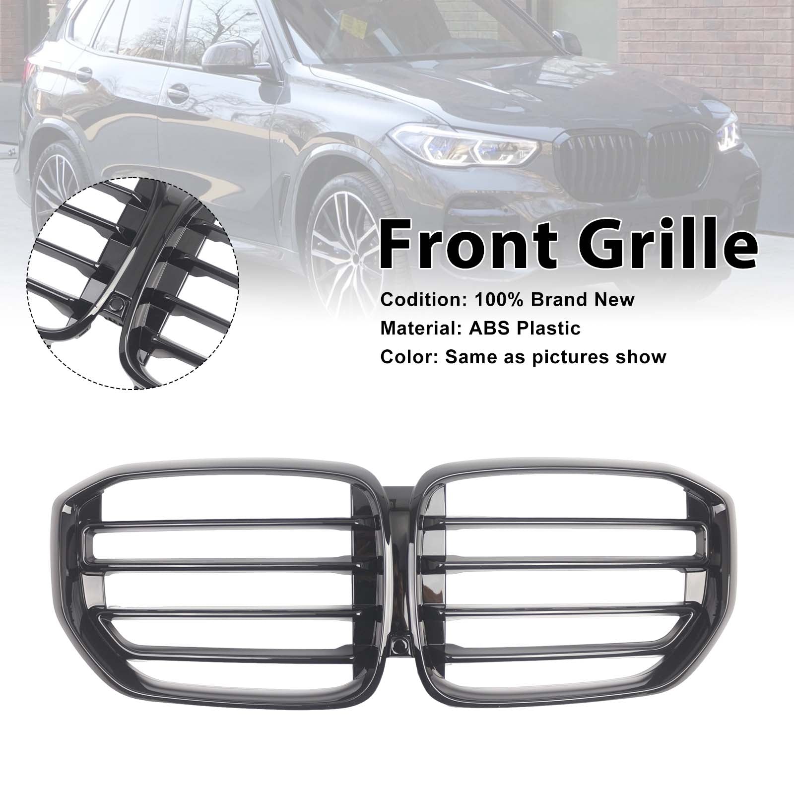 Sport Style Front Kidney Grille Grill Pour BMW X5 G05 2019-2022 Gloss Black