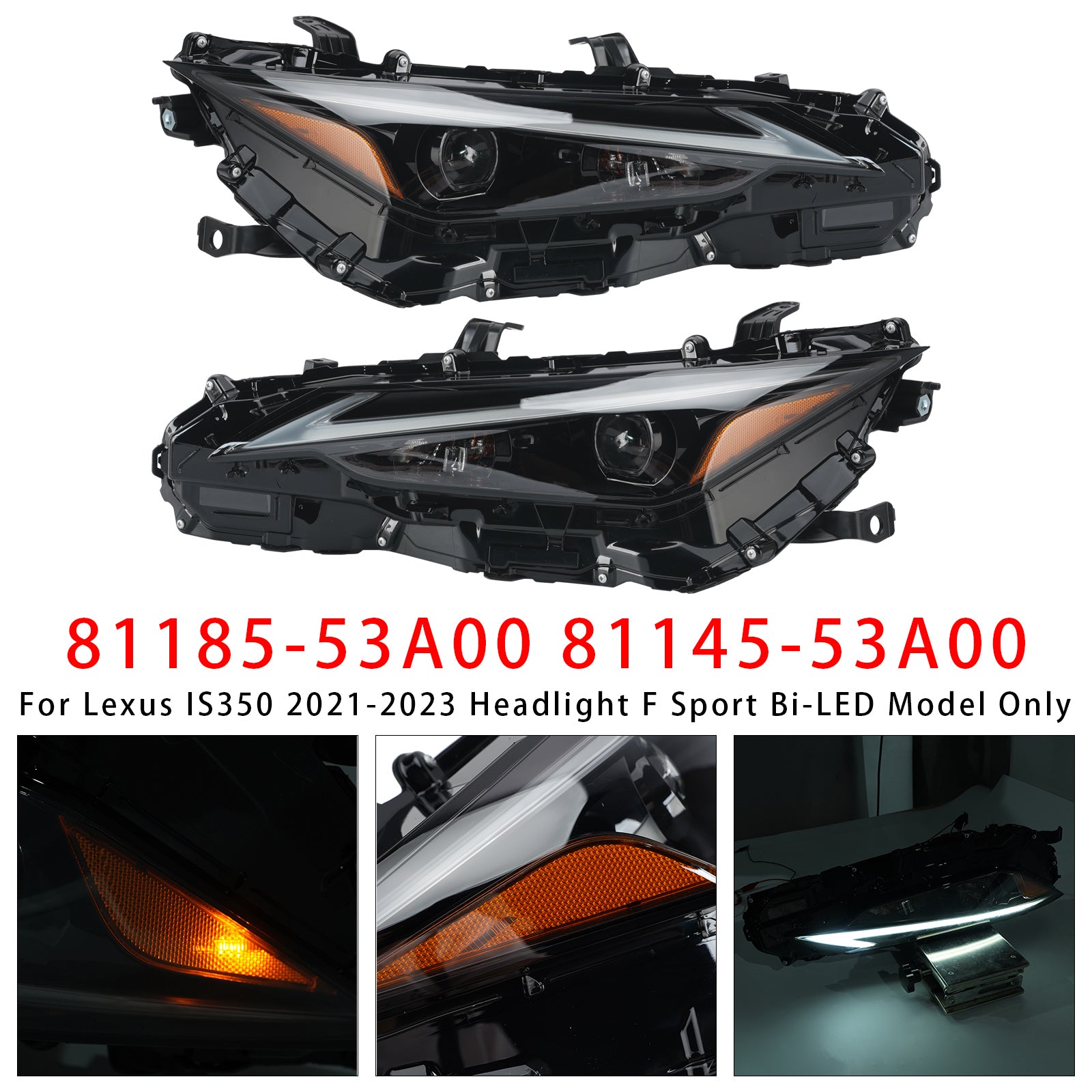Vasen+oikea LED-ajovalo 81185-53A00 81145-53A00 Lexus IS300 IS350 2021-2023