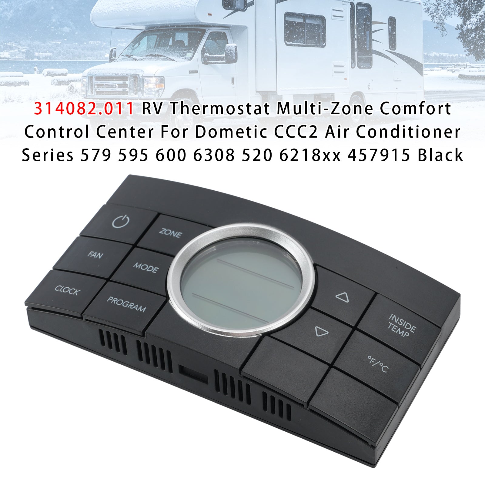 314082.011 Wielostrefowy termostat do pojazdu kempingowego Comfort Center do Dometic CCC2 457915 Czarny