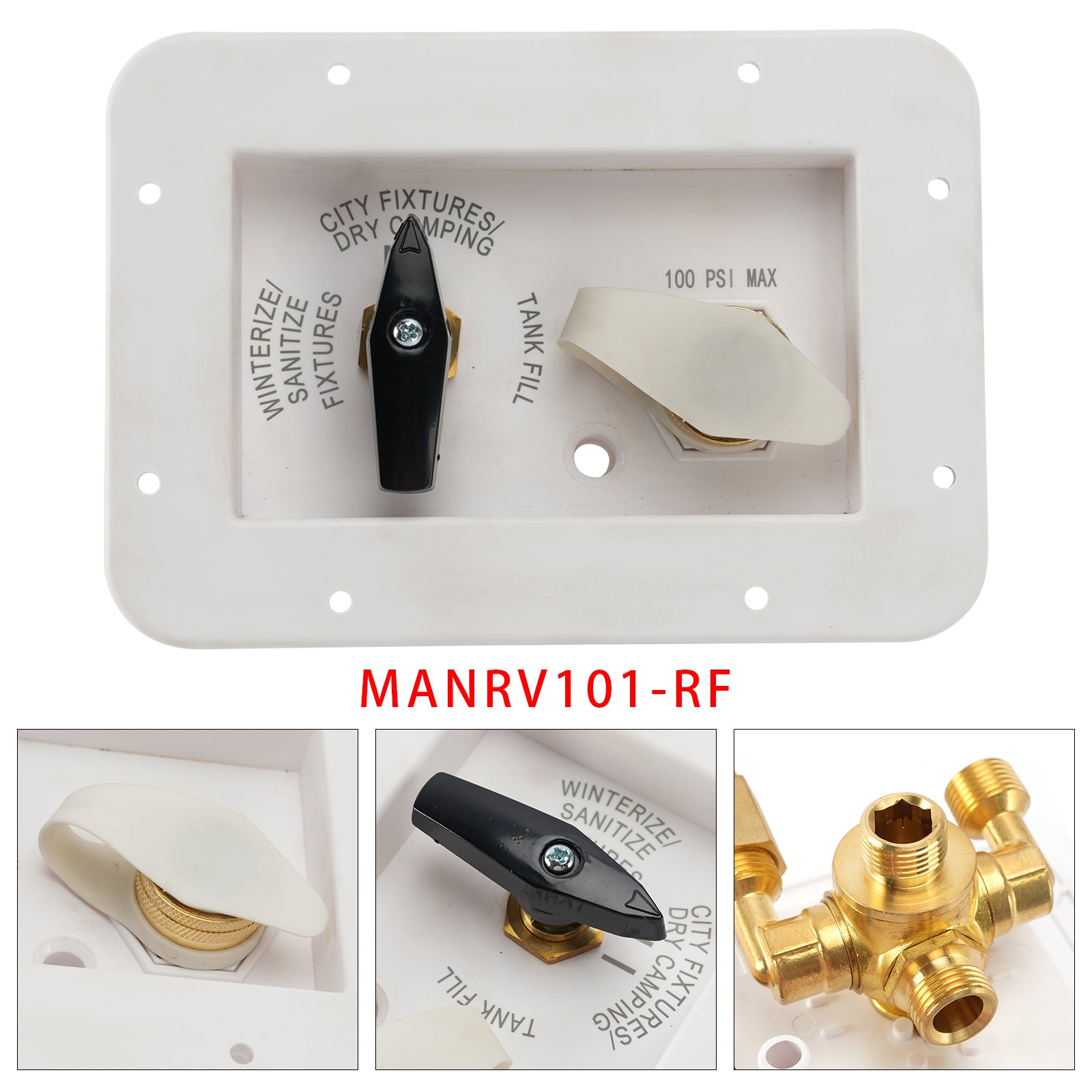 Messingventil MANRV101-RF für Wohnmobil-Wasserversorgungstafeln zur Befüllung und Wartung