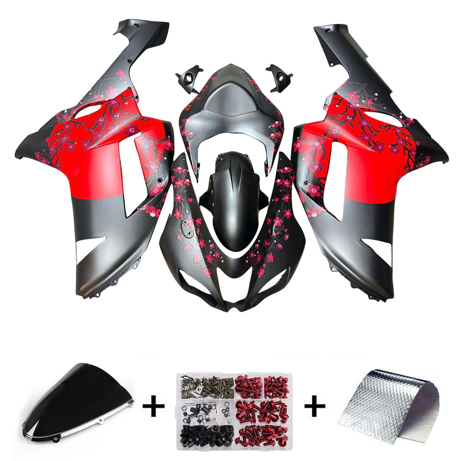 Kit de carénage injecté en plastique ABS pour Kawasaki ZX6R 636 2007-2008
