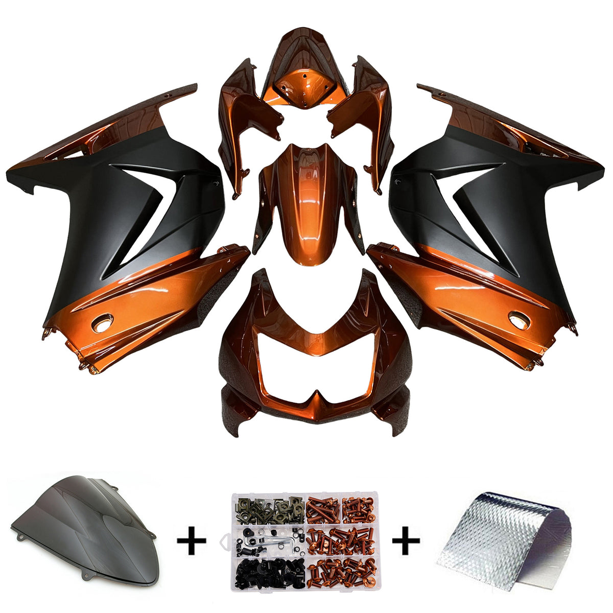 Kit de carenado inyectado de plástico ABS para Kawasaki EX250 Ninja250R 2008-2012