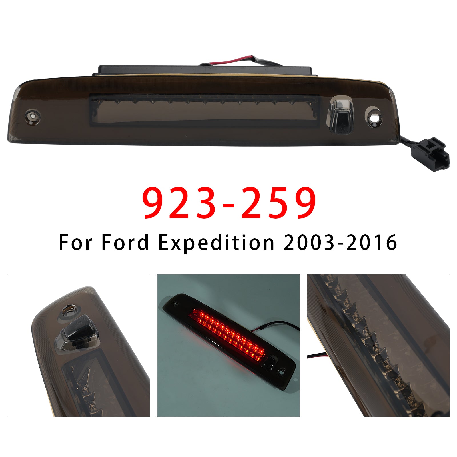 Troisième feu stop surélevé 923-259 Pour Ford Expedition 2003-2016 Noir