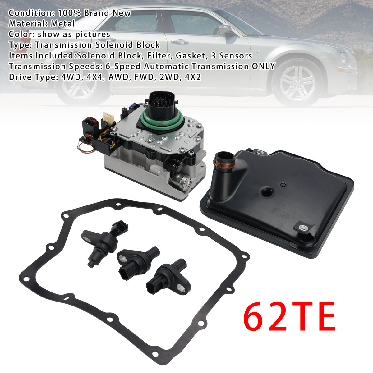 Kit de bloque de válvula solenoide de transmisión 62TE Sensor de velocidad para Chrysler 06+