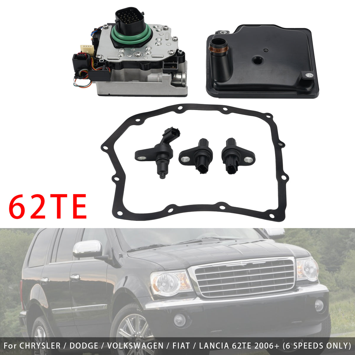 Kit de bloque de válvula solenoide de transmisión 62TE Sensor de velocidad para Chrysler 06+