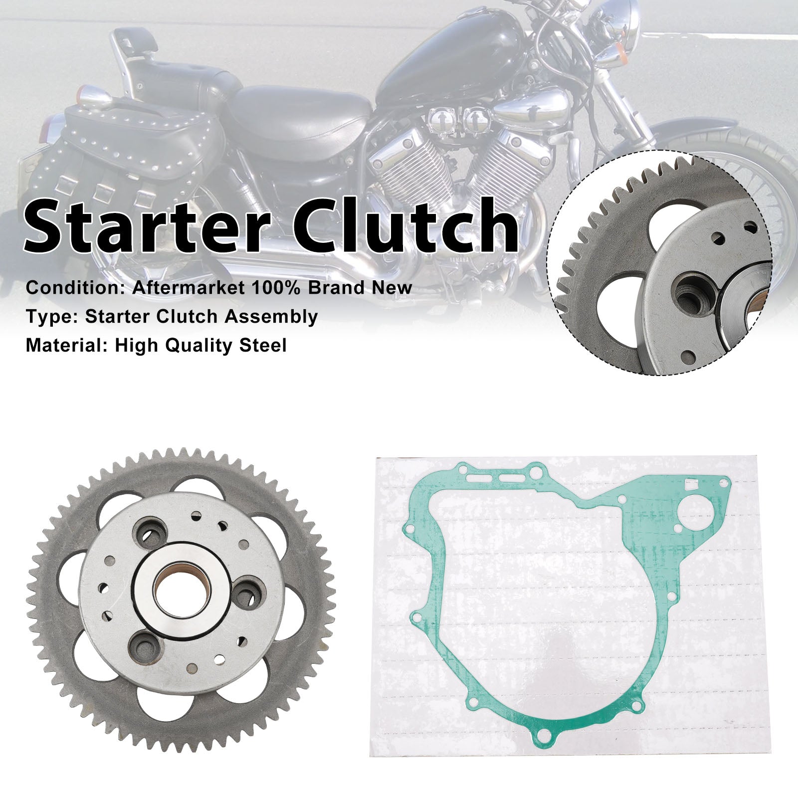 Kits de roue libre de démarreur pour Yamaha XV 400 500 535 Virago 1987-1996