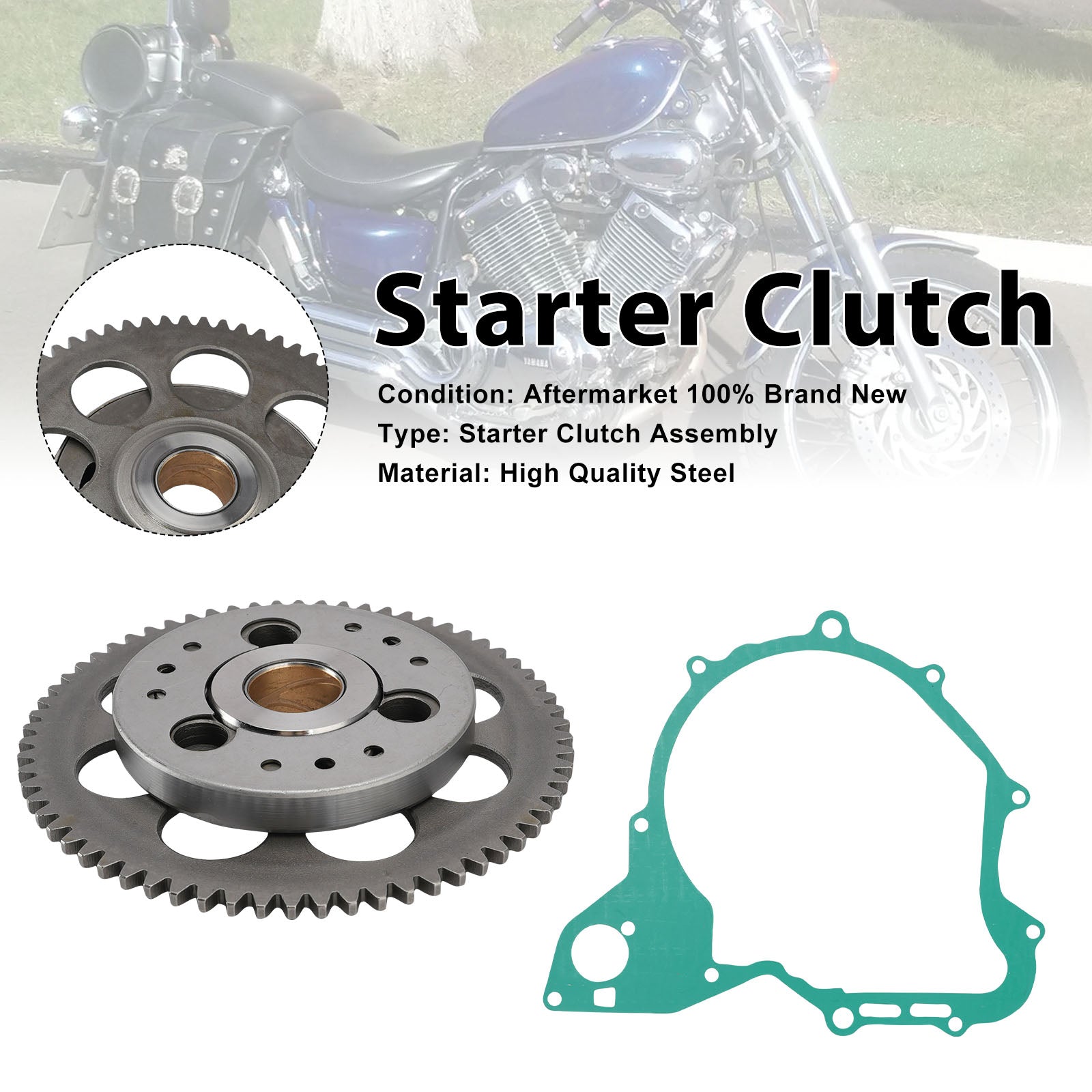 Kits de roue libre de démarreur pour Yamaha XV 400 500 535 Virago 1987-1996