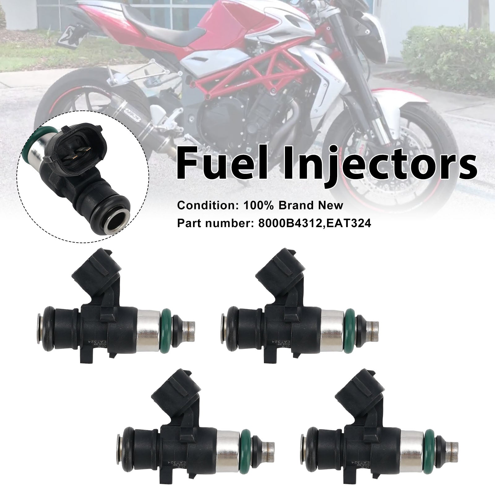 4PC Injecteurs de carburant 8000B4312 EAT324 pour MV Agusta F4 1000S 1000R